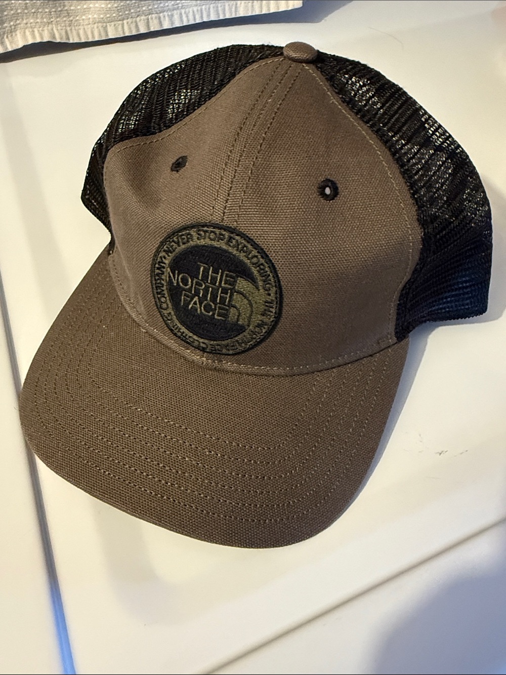 The North Face Brown and Black Mesh Trucker Hat